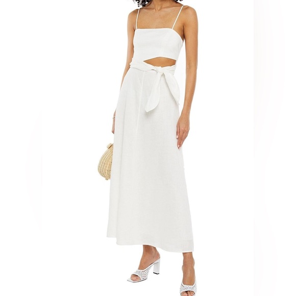 Zimmermann Dresses Zimmermann Amelie Knotted Cutout Linen Maxi